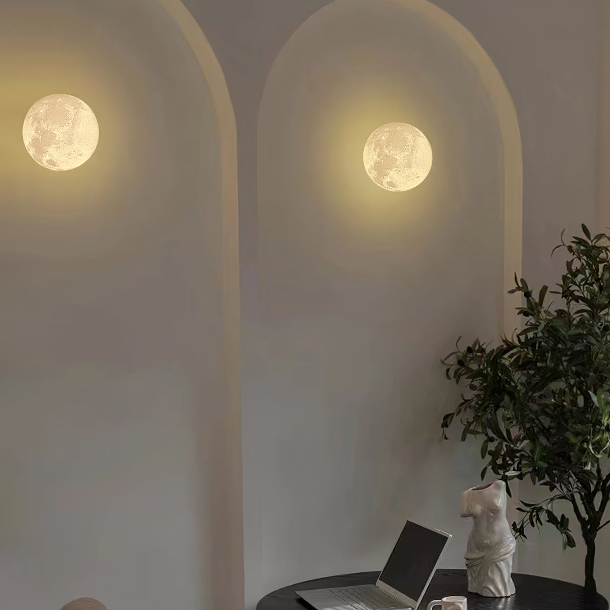 Brivel aplique de pared nórdico Art Moon 3D plástico