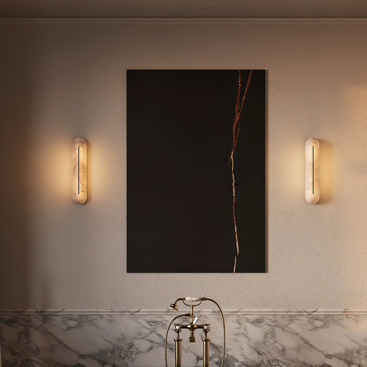 Armaryra aplique de pared Oblong alabastro