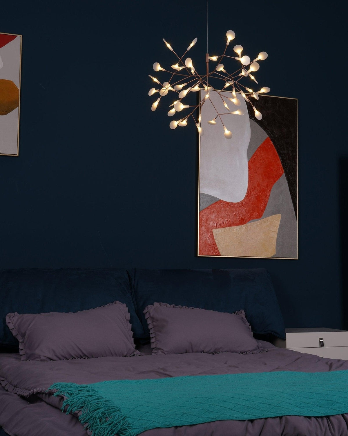 Auroreon lámpara de araña Firefly LED con rama en color dorado