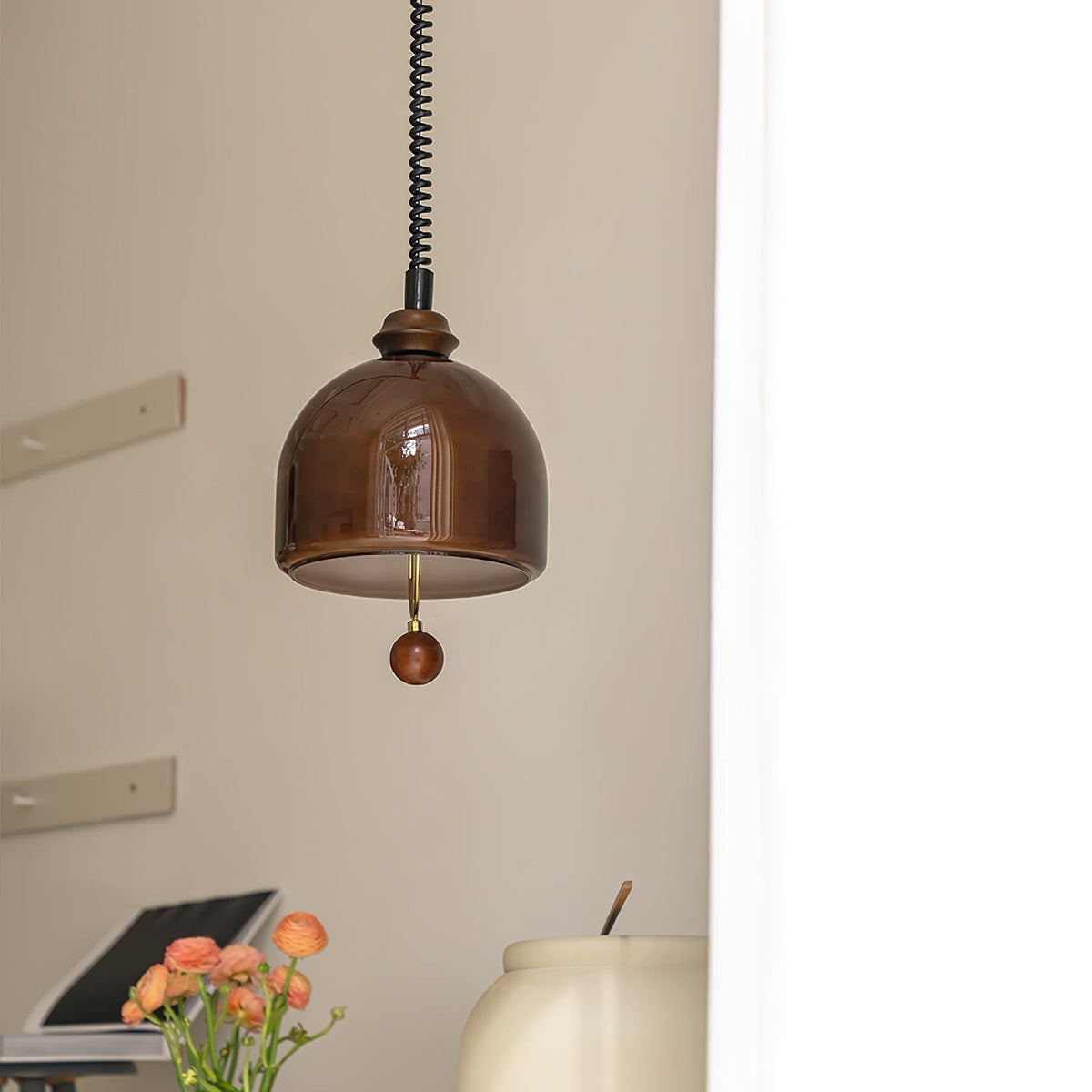 Elveise lámpara colgante minimalista de madera