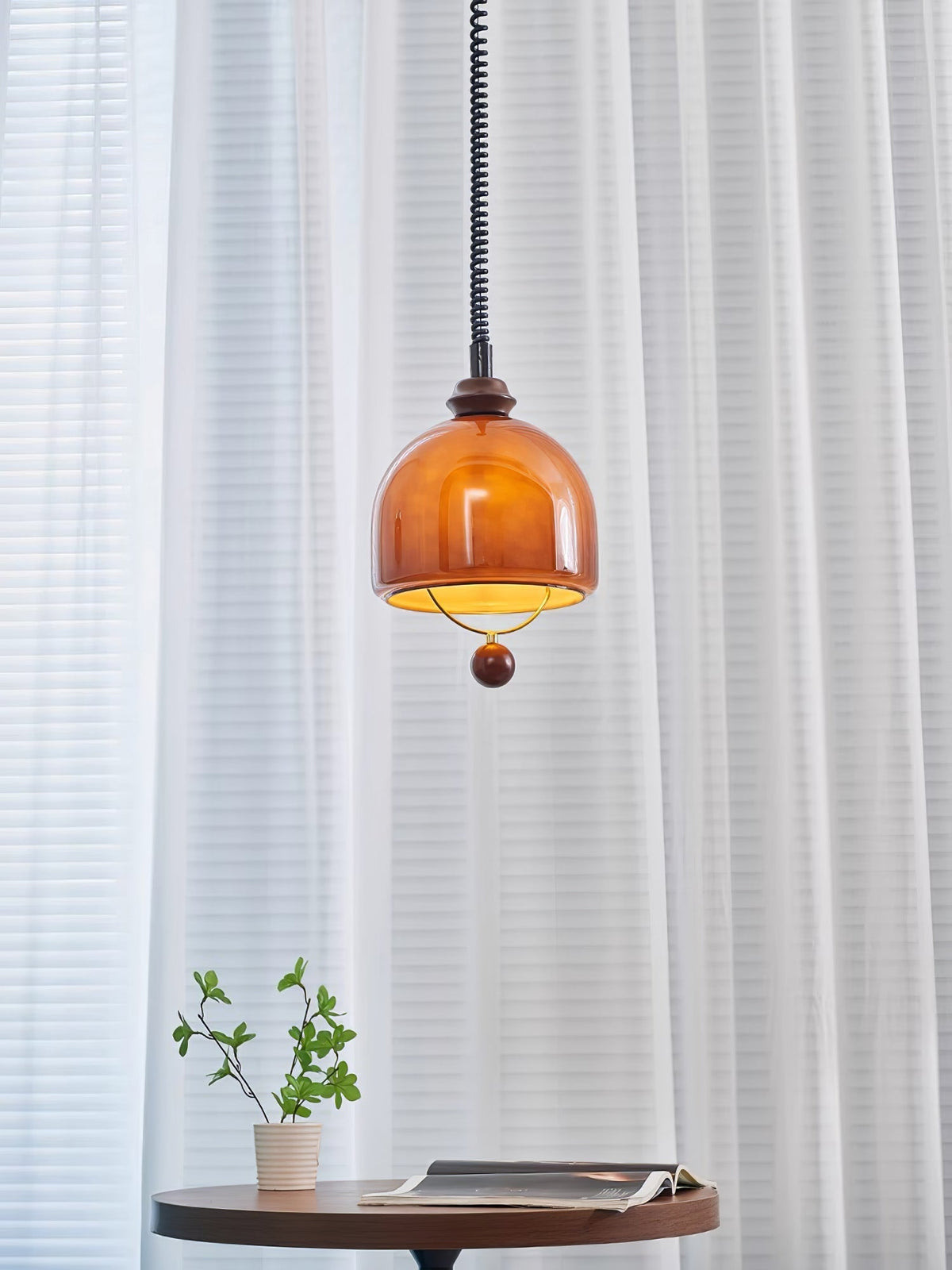 Elveise lámpara colgante minimalista de madera
