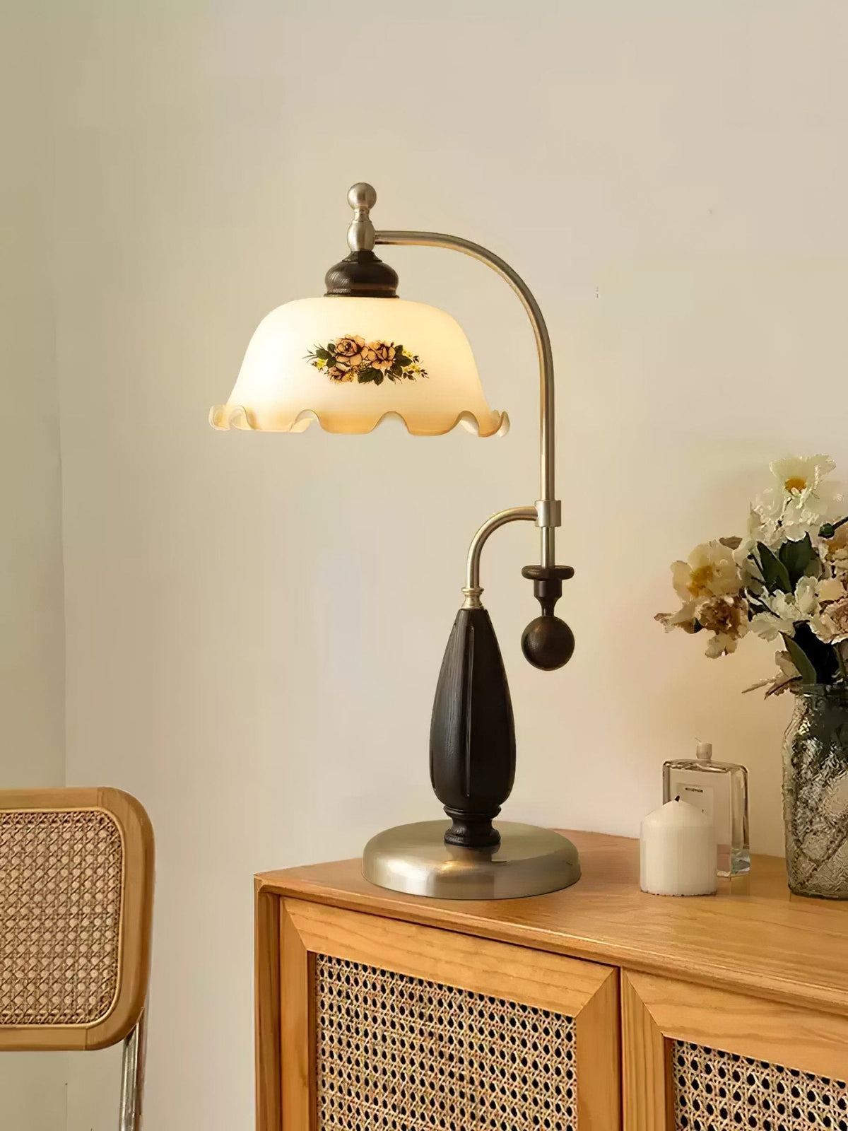 Sylorette lámpara de mesa de madera vintage