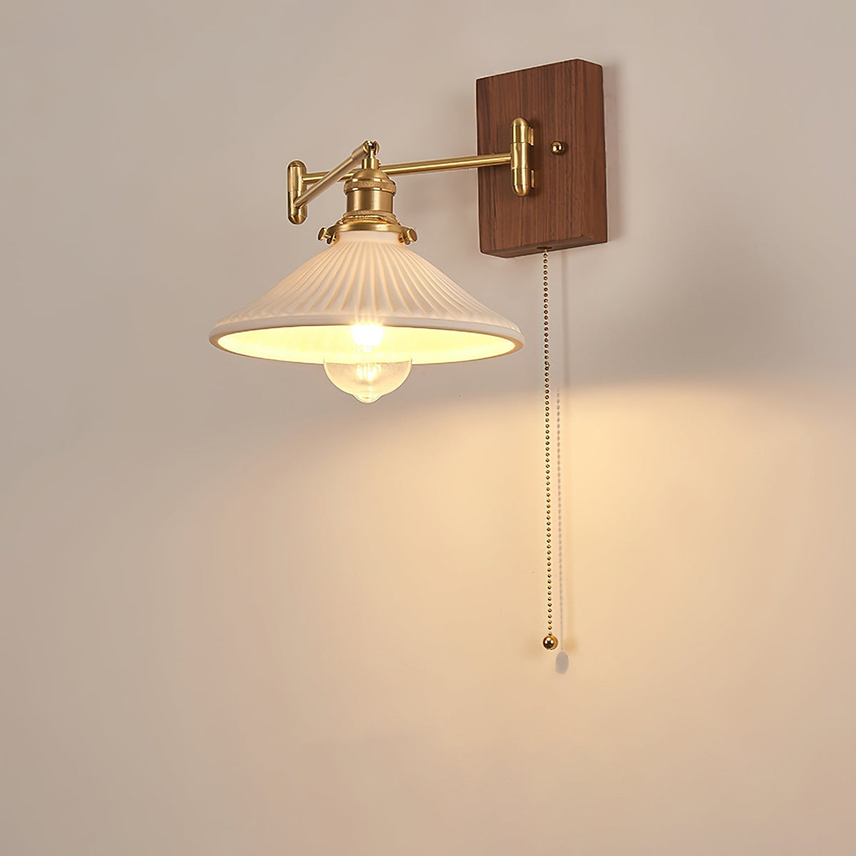 Umeris aplique de pared elegancia Vintage de madera nogal