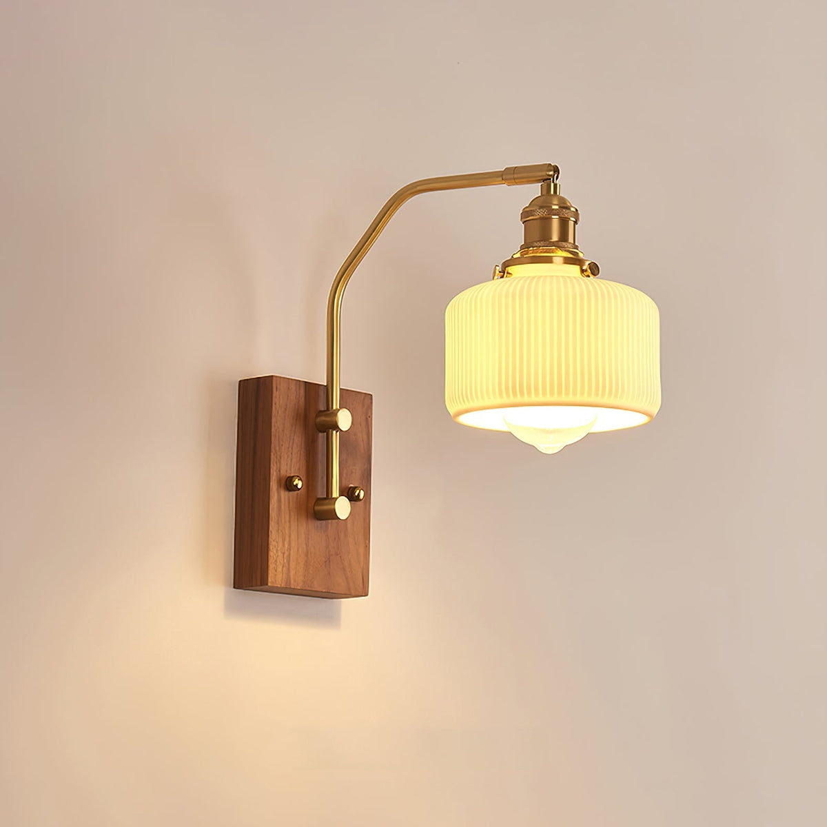 Umeris aplique de pared elegancia Vintage de madera nogal