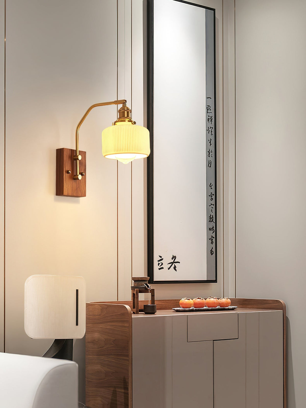 Umeris aplique de pared elegancia Vintage de madera nogal
