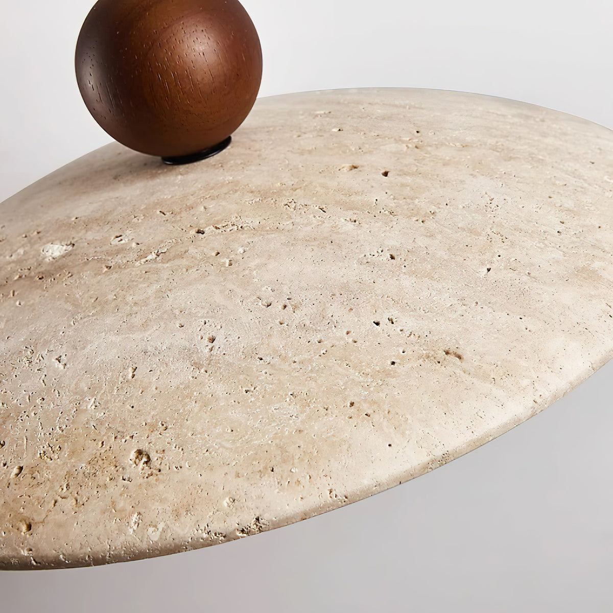 Travaro lámpara colgante de travertino con acento de madera