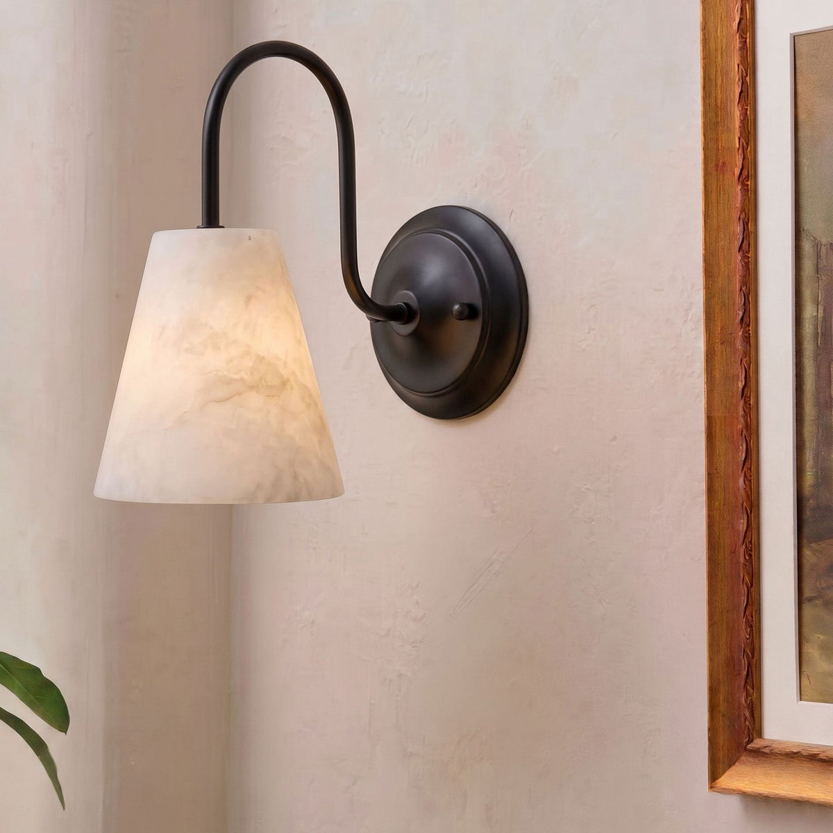 Yelmont Aplique de pared de alabastro