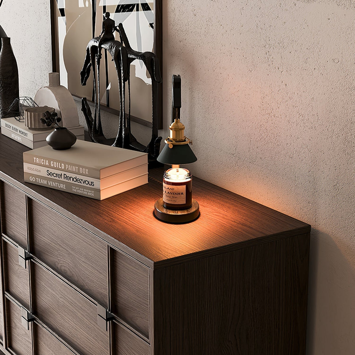 Cyn lámpara de mesa artística de madera