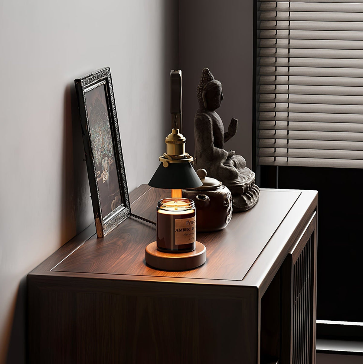 Cyn lámpara de mesa artística de madera