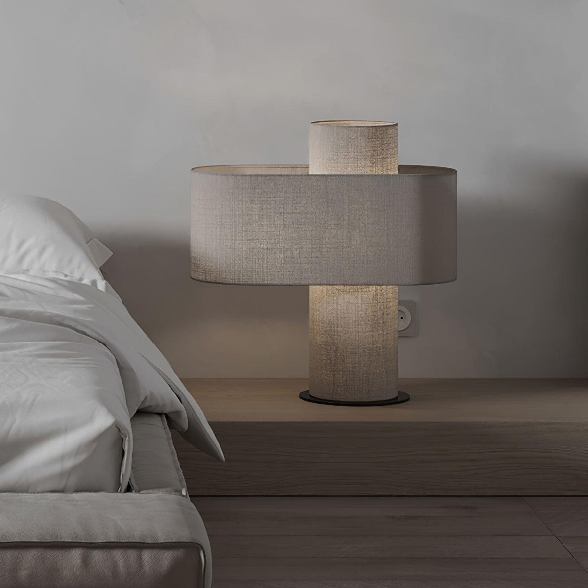 Eurvenil lámpara de mesa minimalista de tejido para escritorio