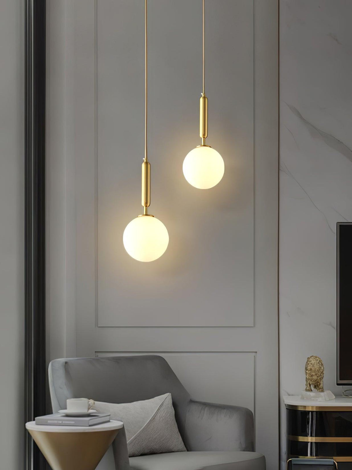Orbita lámpara colgante minimalista de latón