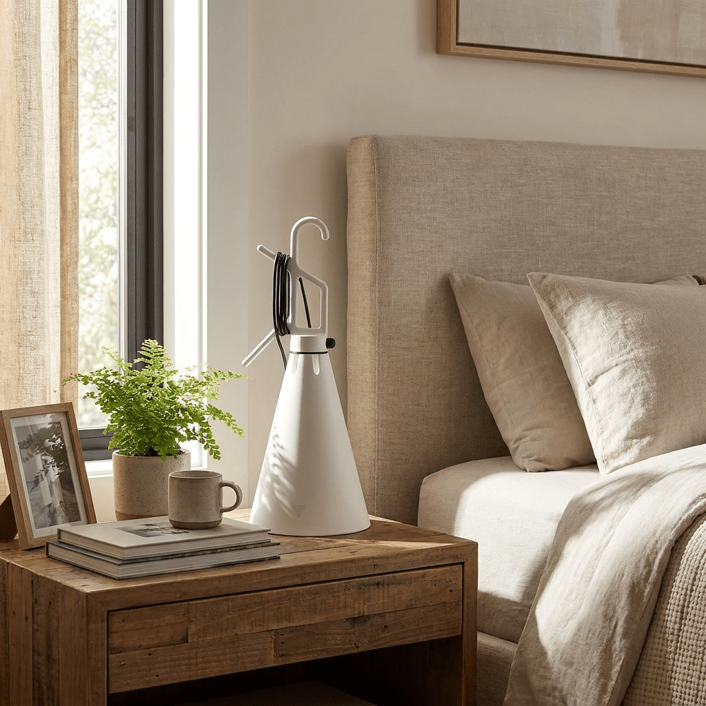 Hook lámpara de mesa con mango en forma de cono