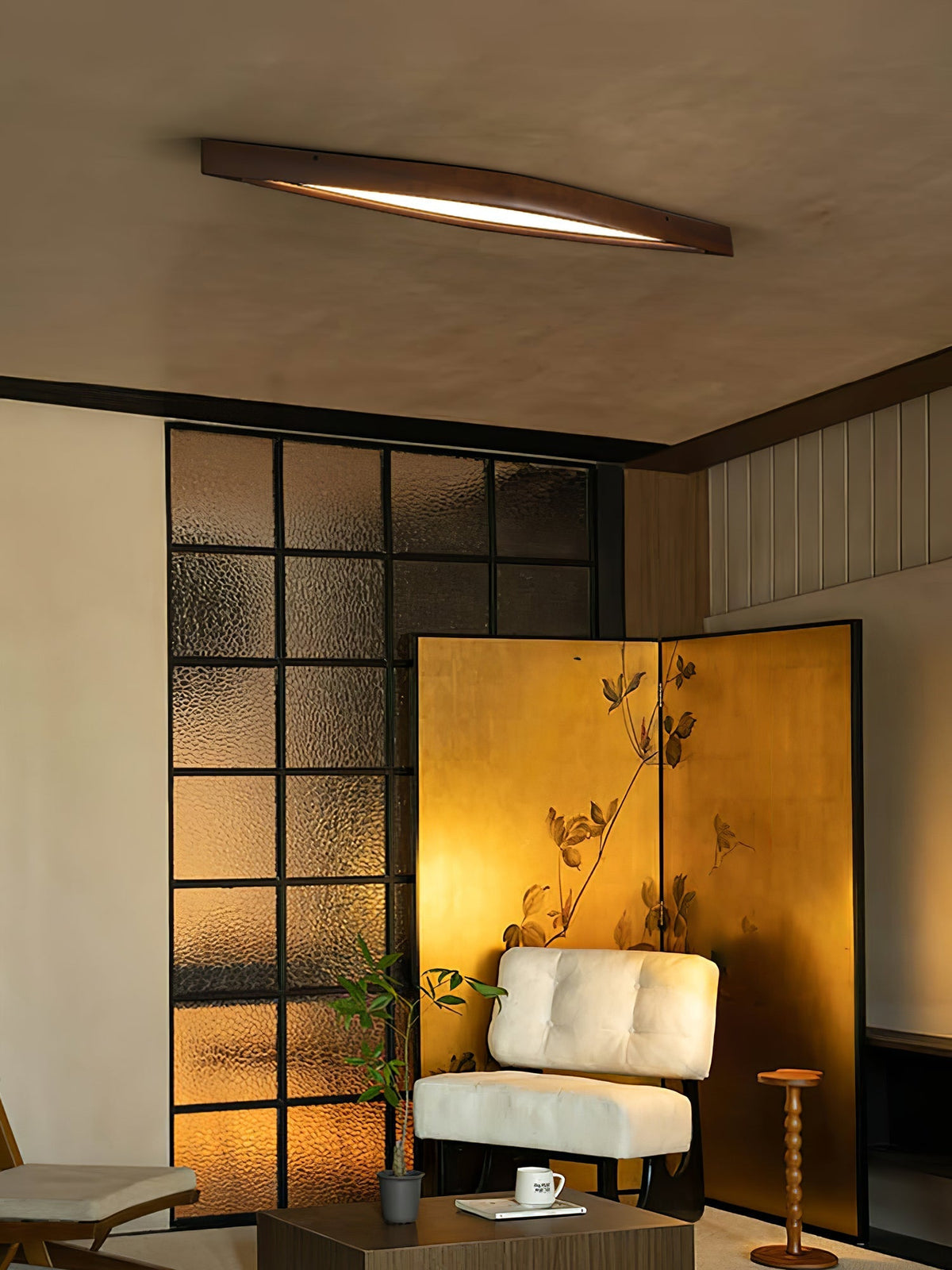 Alnoreth lámpara de techo Horizon lineal nórdica de madera