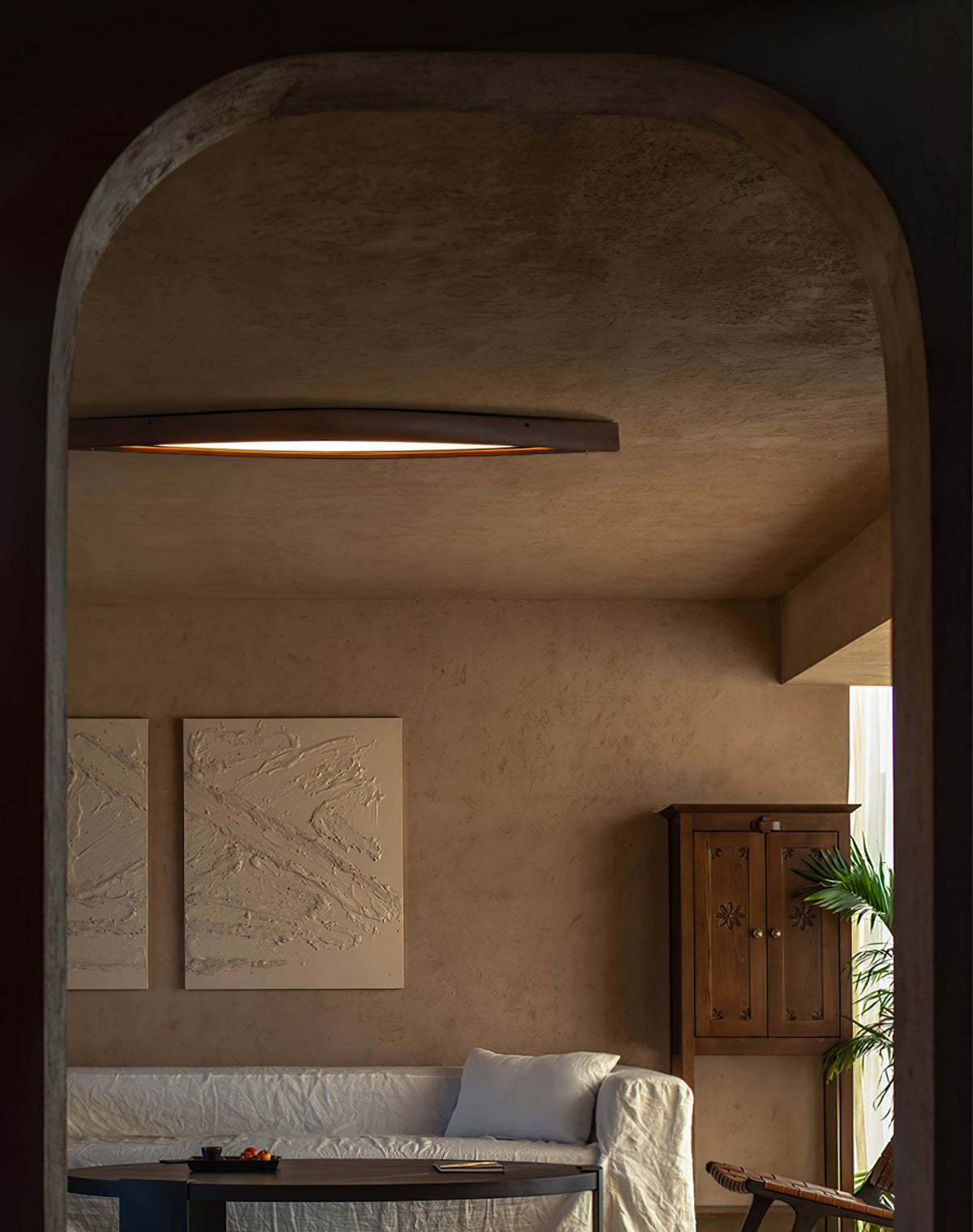 Alnoreth lámpara de techo Horizon lineal nórdica de madera