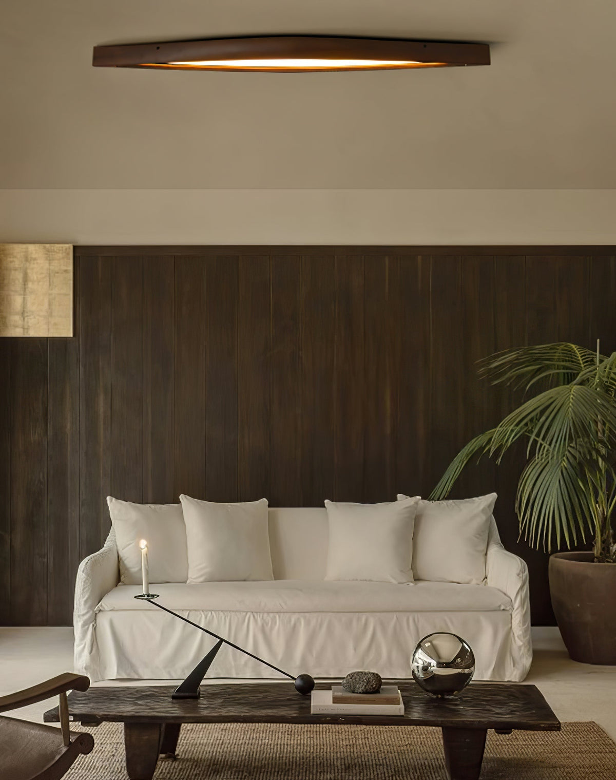 Alnoreth lámpara de techo Horizon lineal nórdica de madera