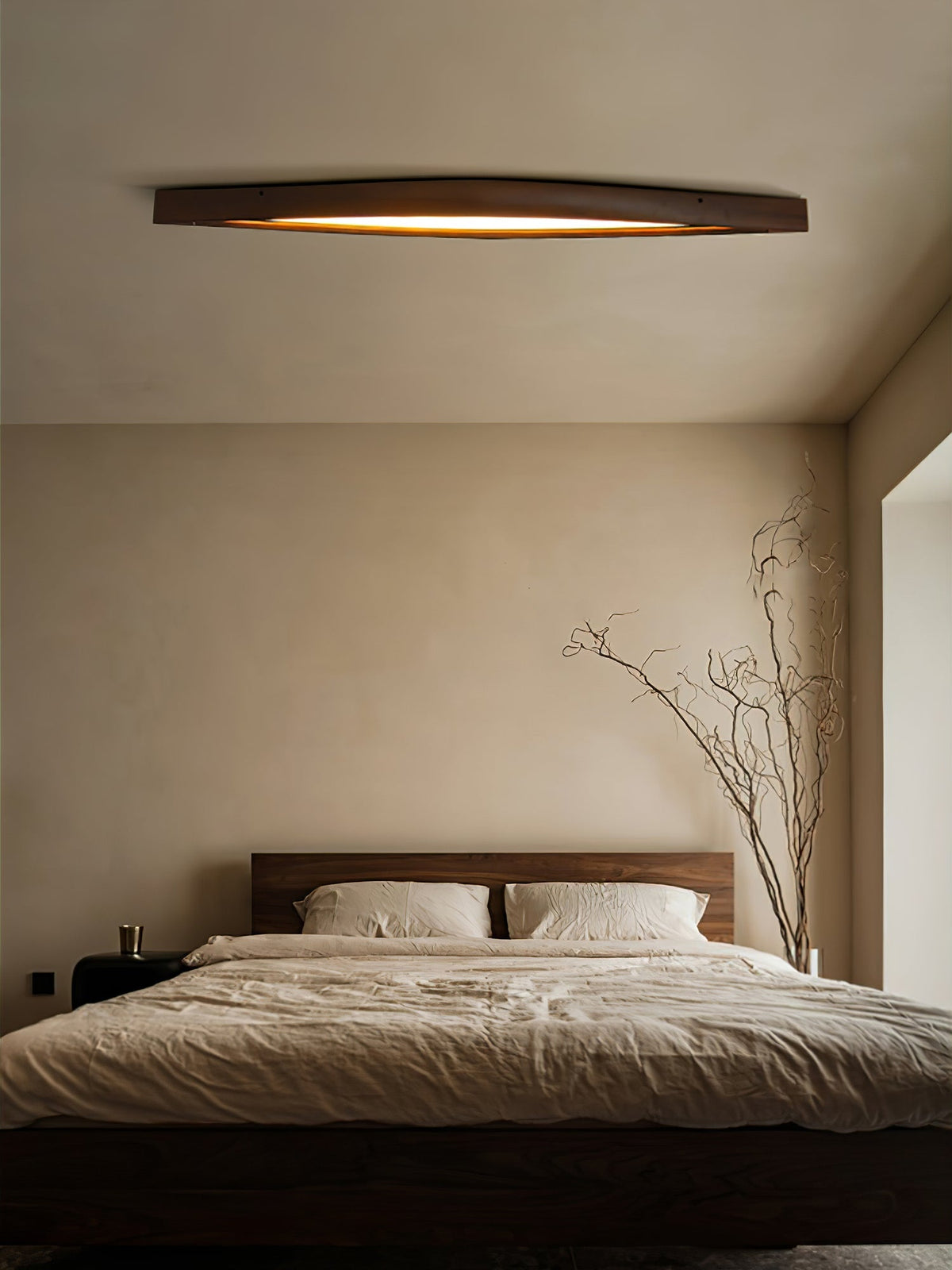 Alnoreth lámpara de techo Horizon lineal nórdica de madera