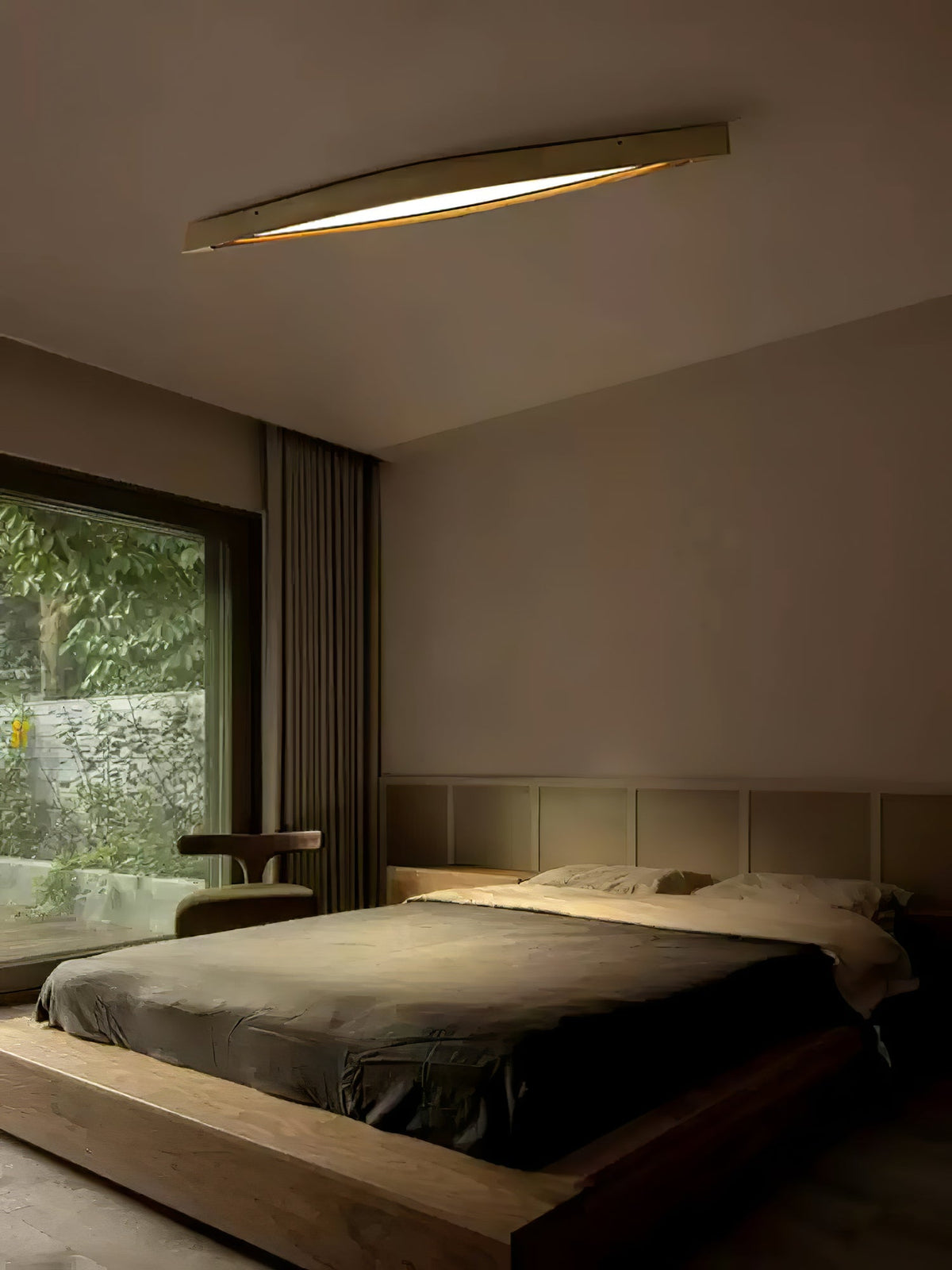 Alnoreth lámpara de techo Horizon lineal nórdica de madera