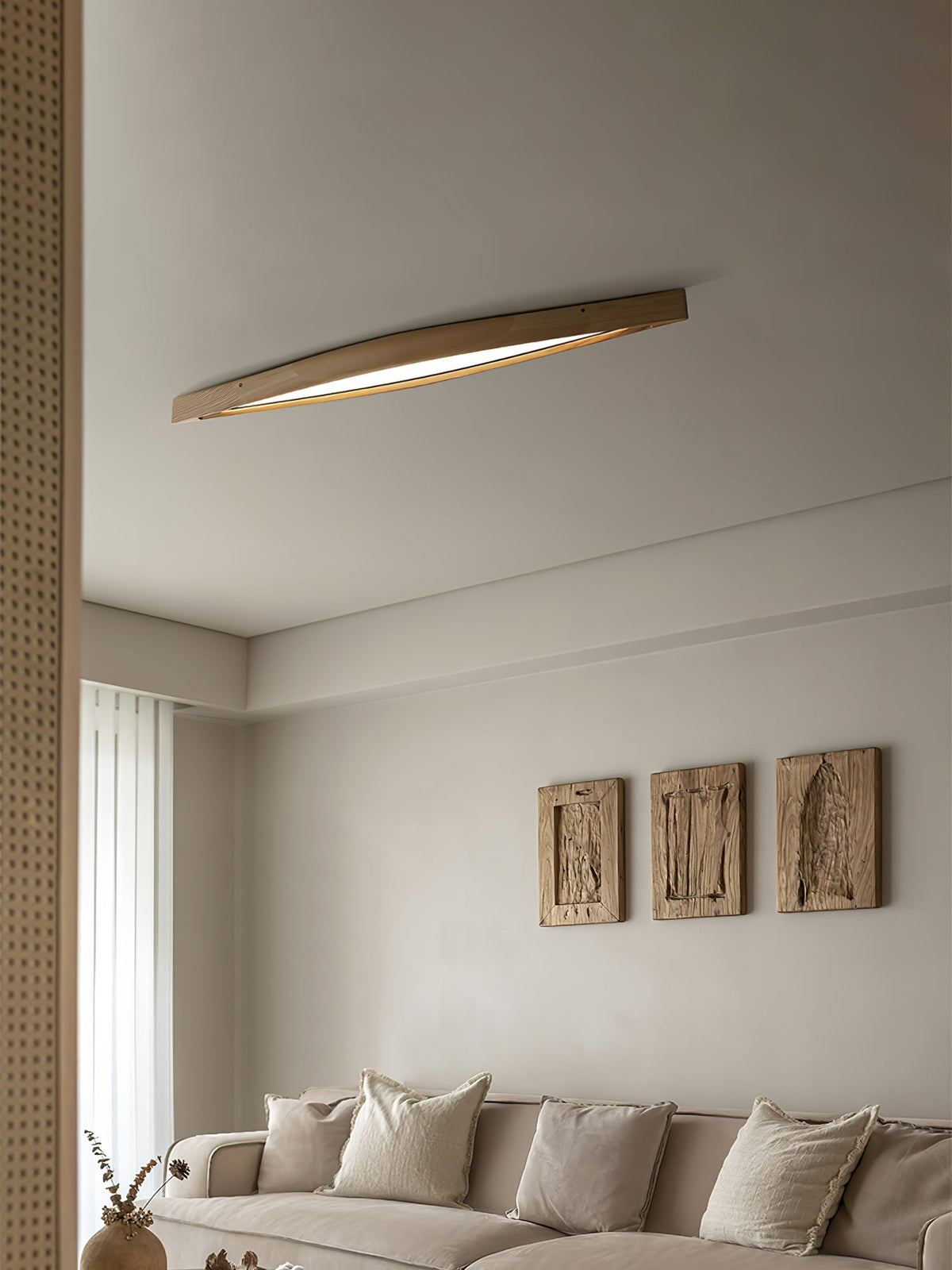 Alnoreth lámpara de techo Horizon lineal nórdica de madera