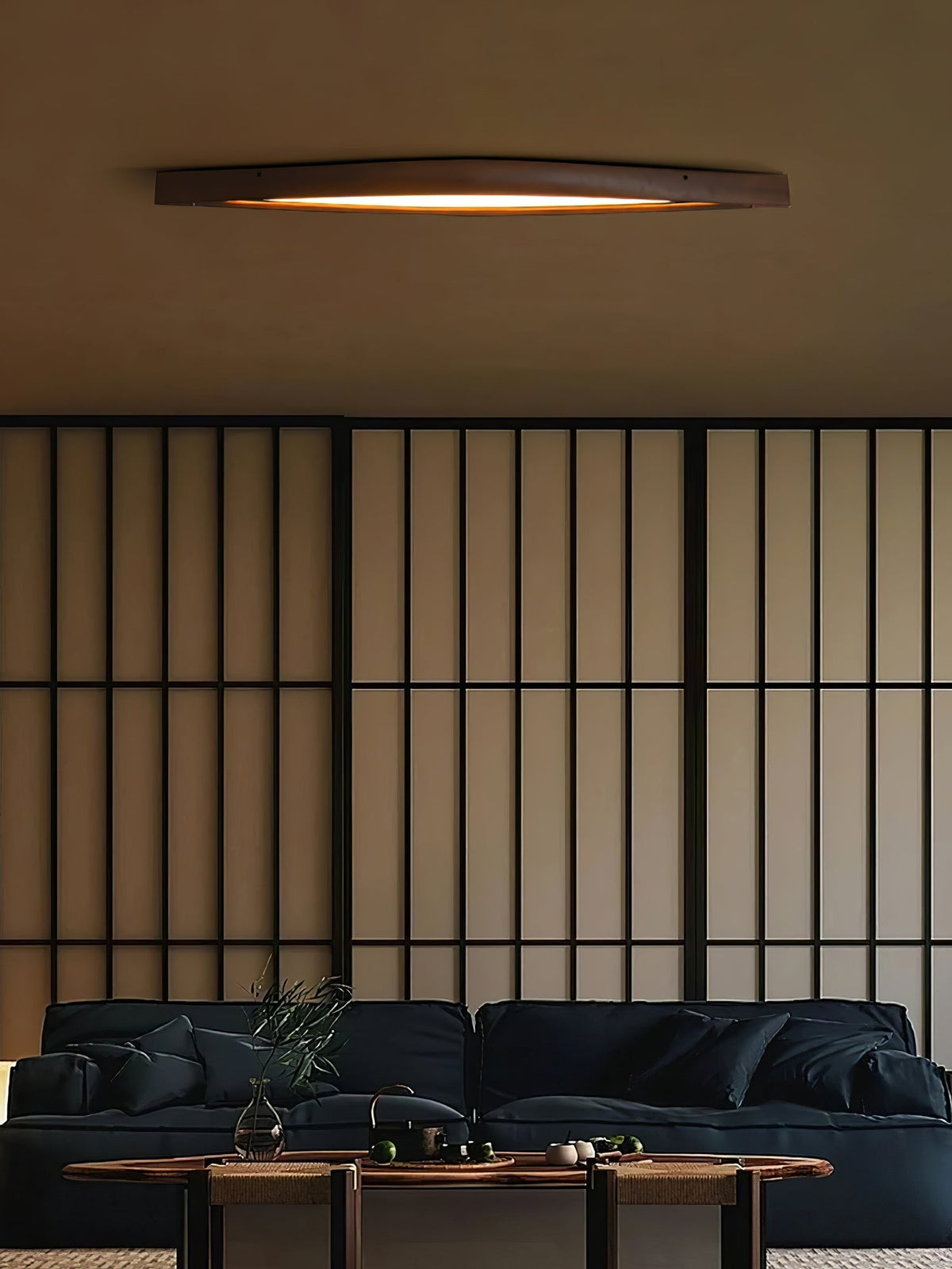 Alnoreth lámpara de techo Horizon lineal nórdica de madera