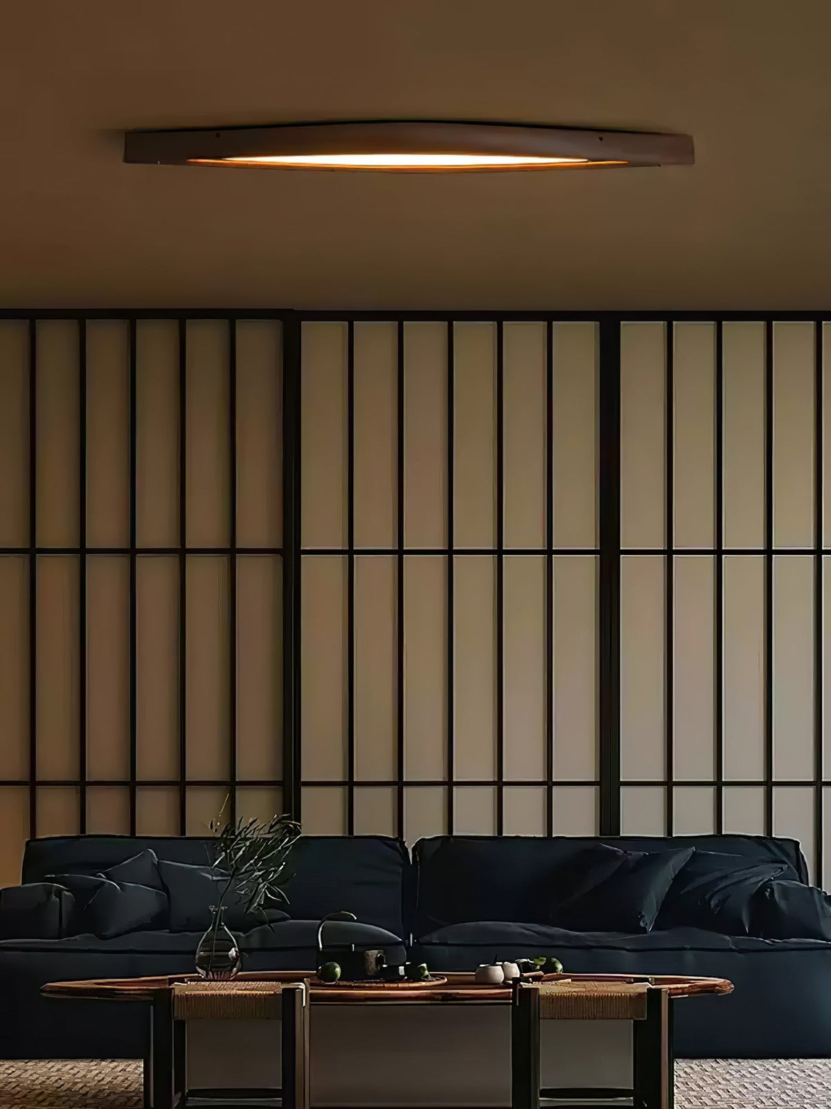 Alnoreth lámpara de techo Horizon lineal nórdica de madera