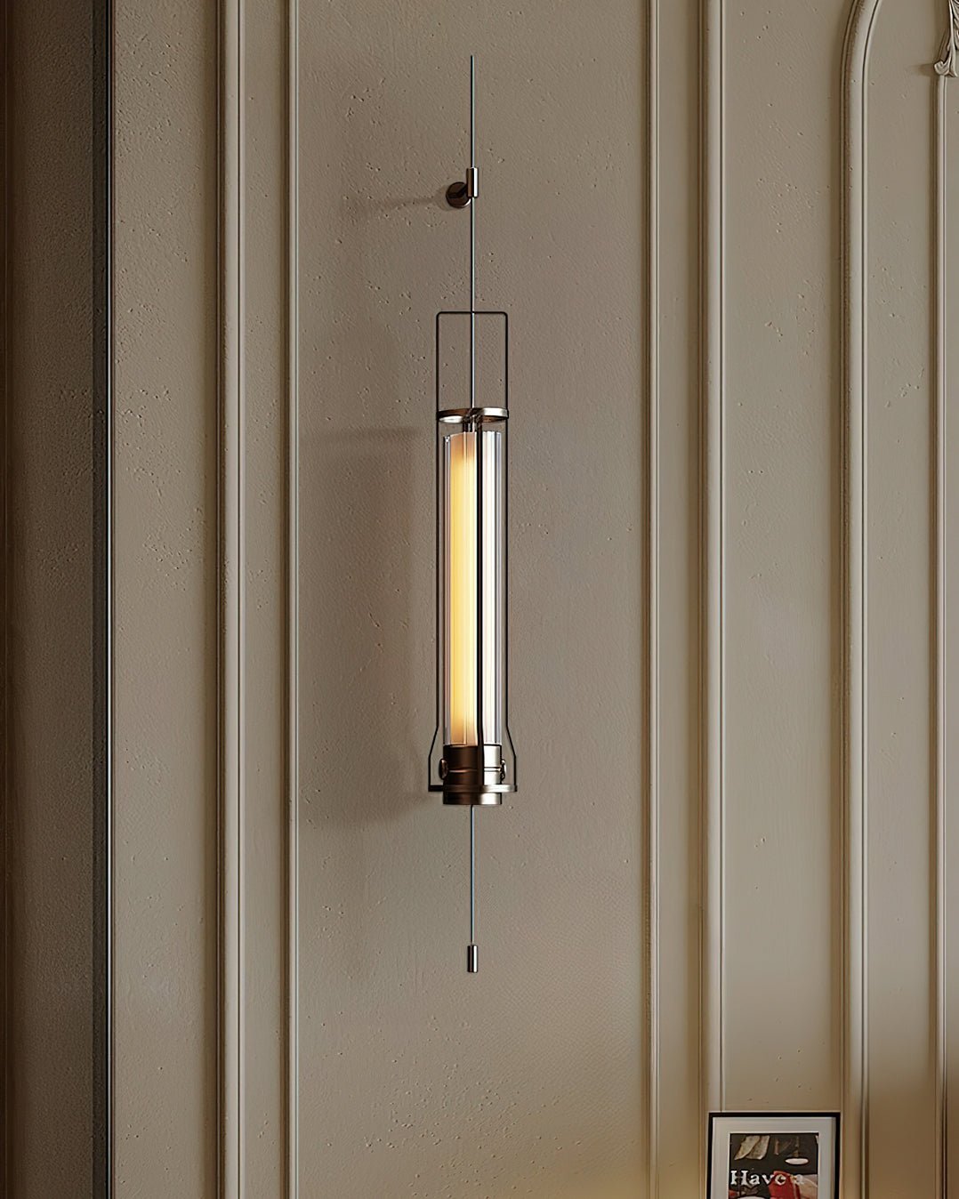 Lioralora aplique de pared moderno minimalista en vidrio cilíndrico