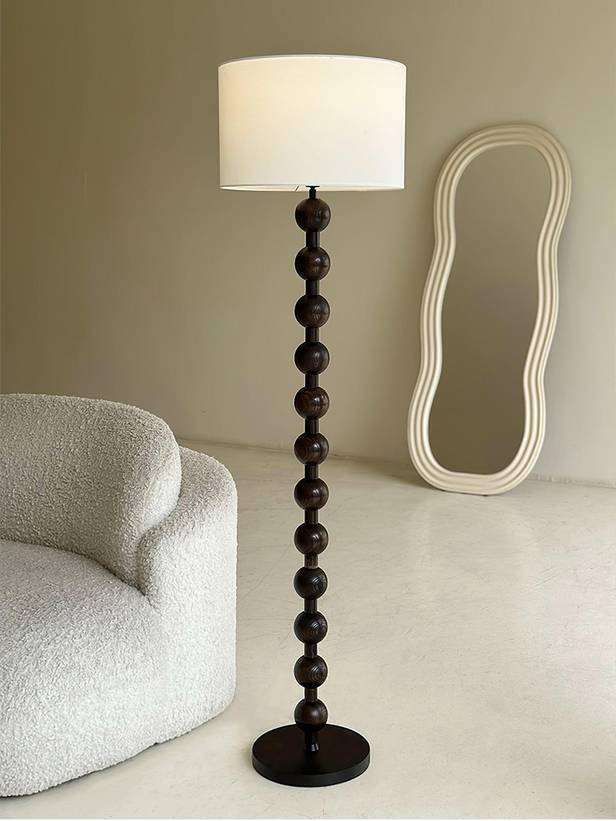Paston lámpara de pie de madera y tejido
