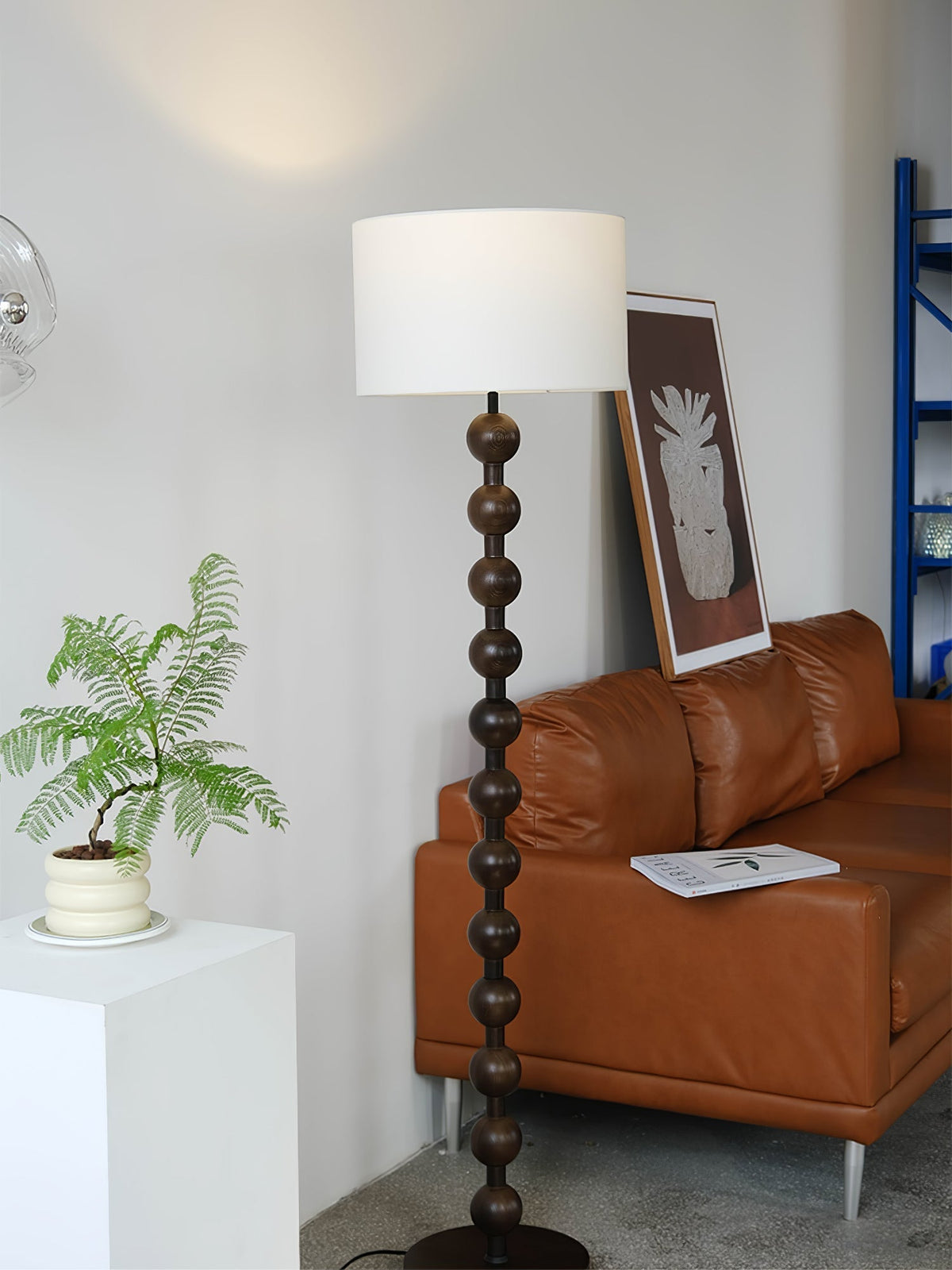 Paston lámpara de pie de madera y tejido