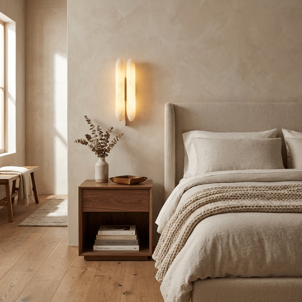 Husk aplique de pared alabastro