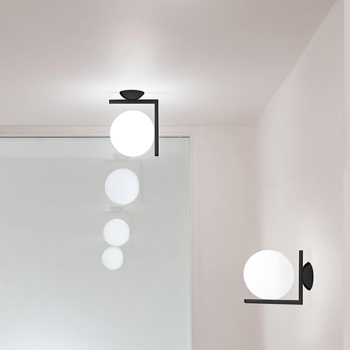 Joanna aplique de pared moderno minimalista en vidrio soplado opalino