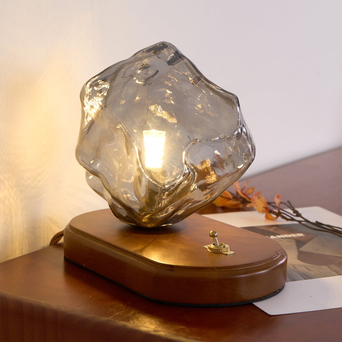 Maris lámpara de mesa artística de madera