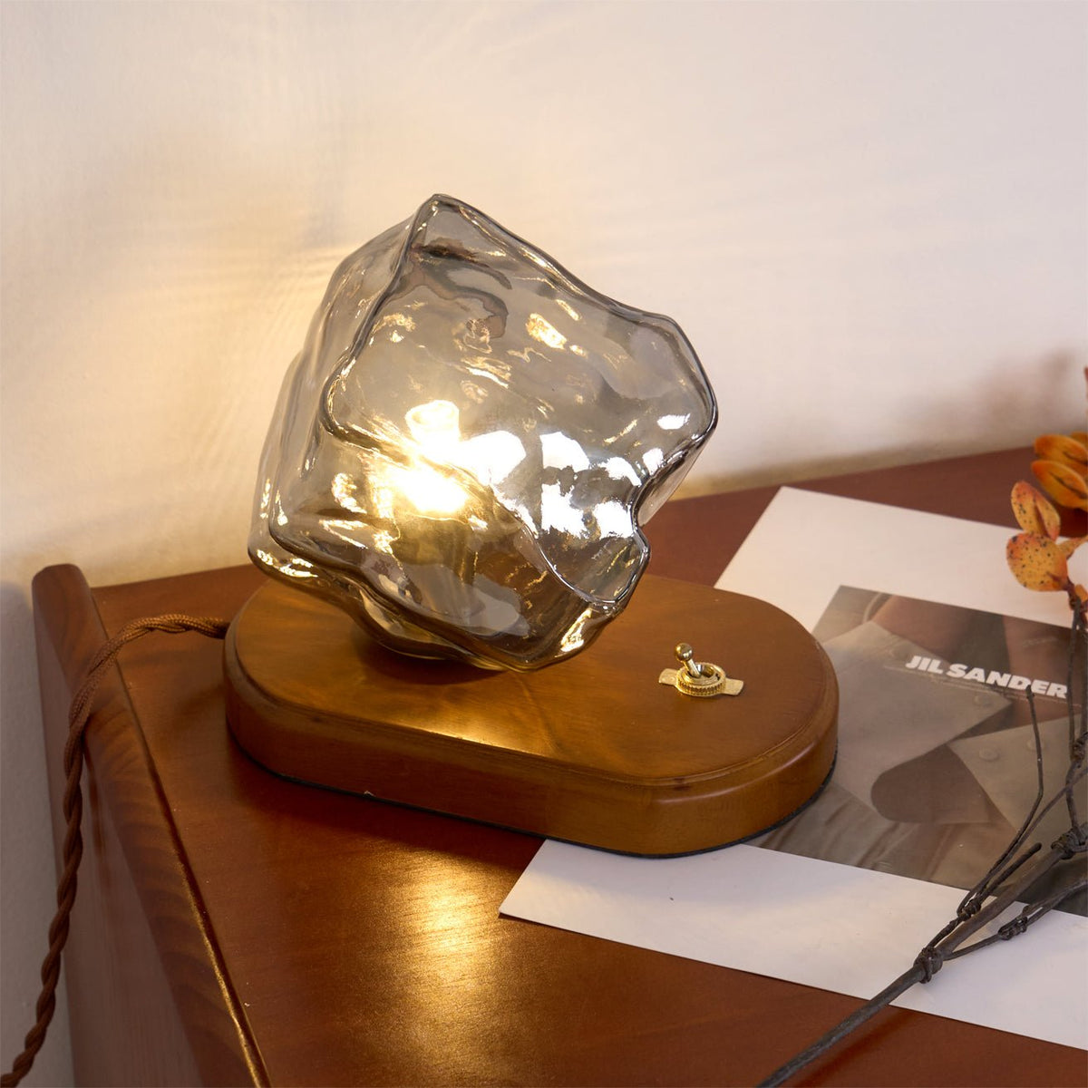 Maris lámpara de mesa artística de madera