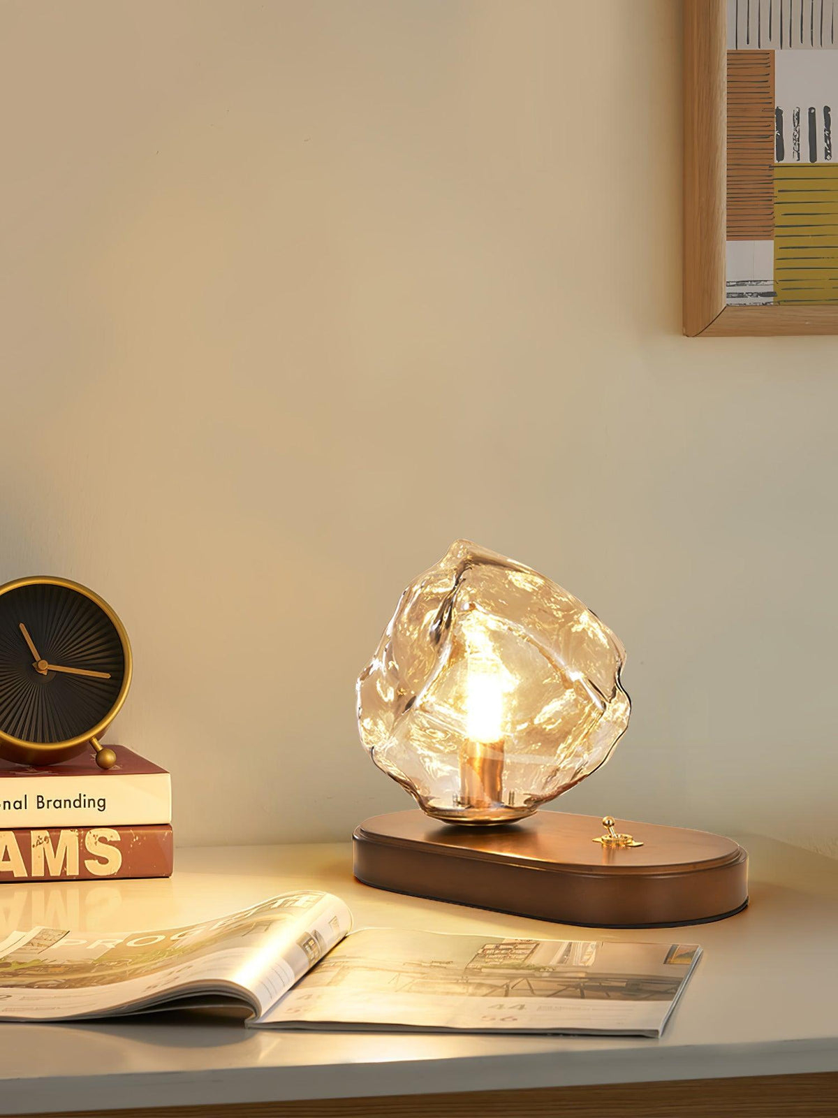 Maris lámpara de mesa artística de madera