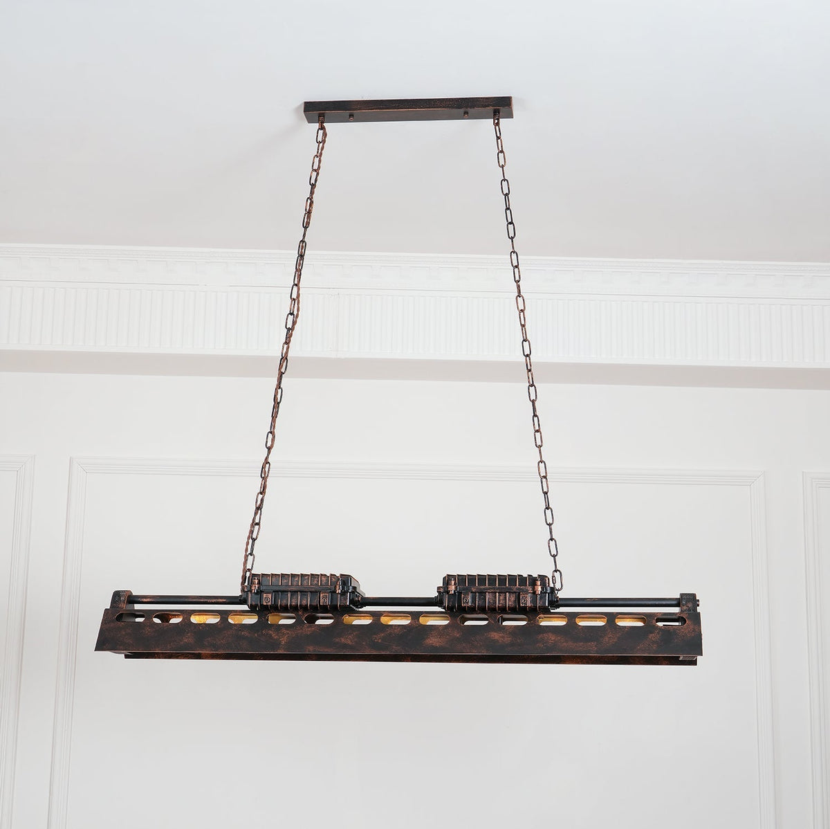Mael lámpara de araña industrial con marco rectangular