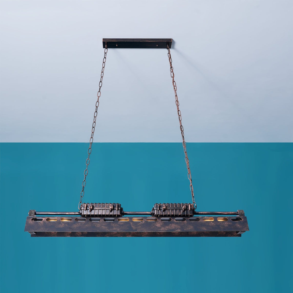 Mael lámpara de araña industrial con marco rectangular