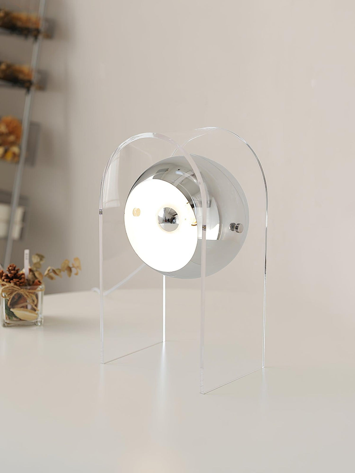 Tynza lámpara de mesa de acero futurista