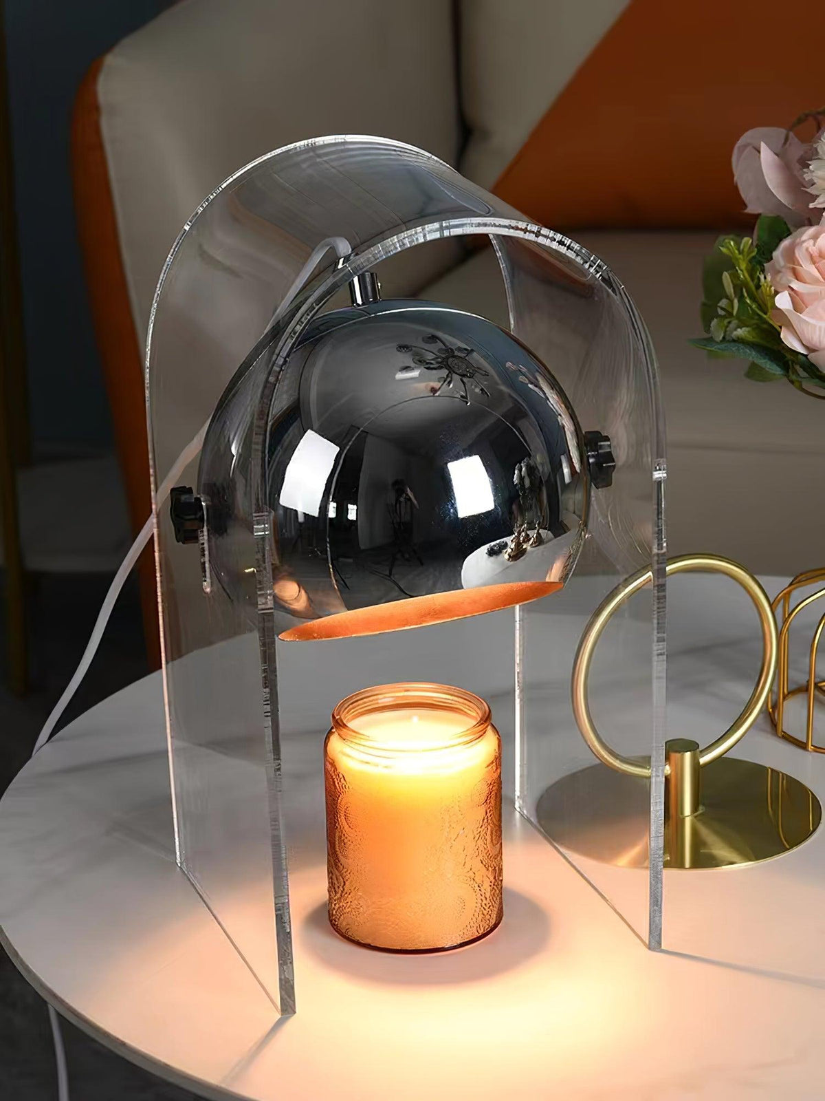 Tynza lámpara de mesa de acero futurista