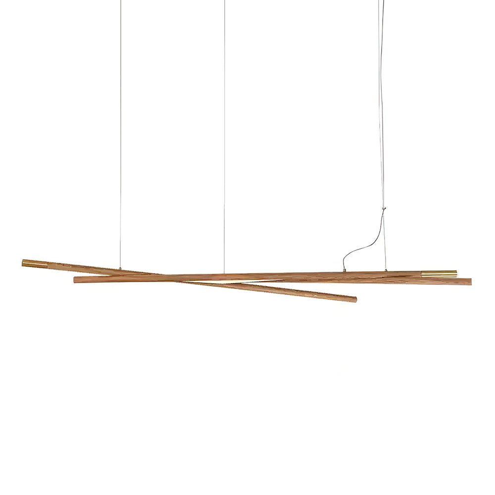 Elvuaine lámpara de araña de vigas lineales LED de madera