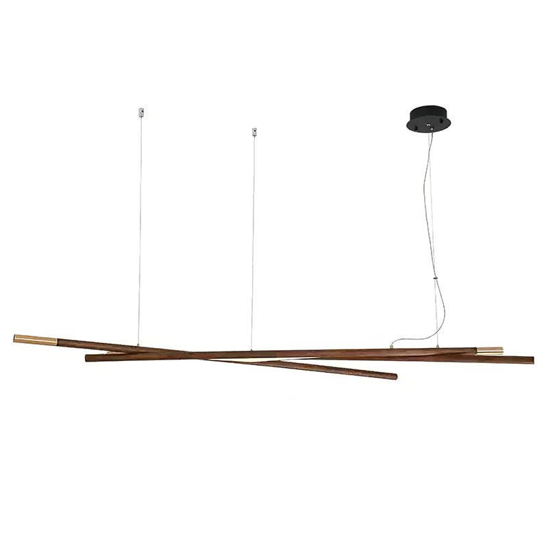 Elvuaine lámpara de araña de vigas lineales LED de madera