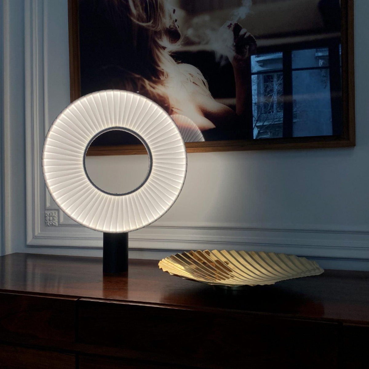 Levara lámpara de mesa de tejido