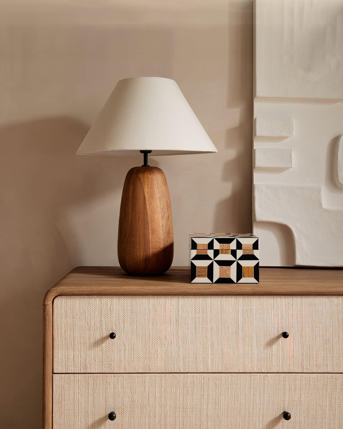Syloraya lámpara de mesa moderna de madera