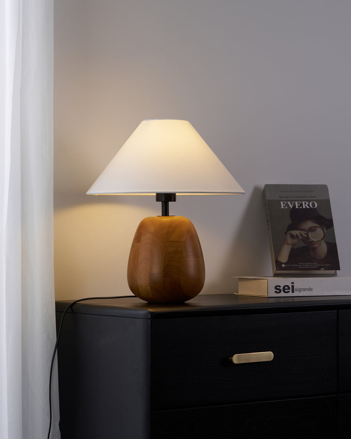 Syloraya lámpara de mesa moderna de madera