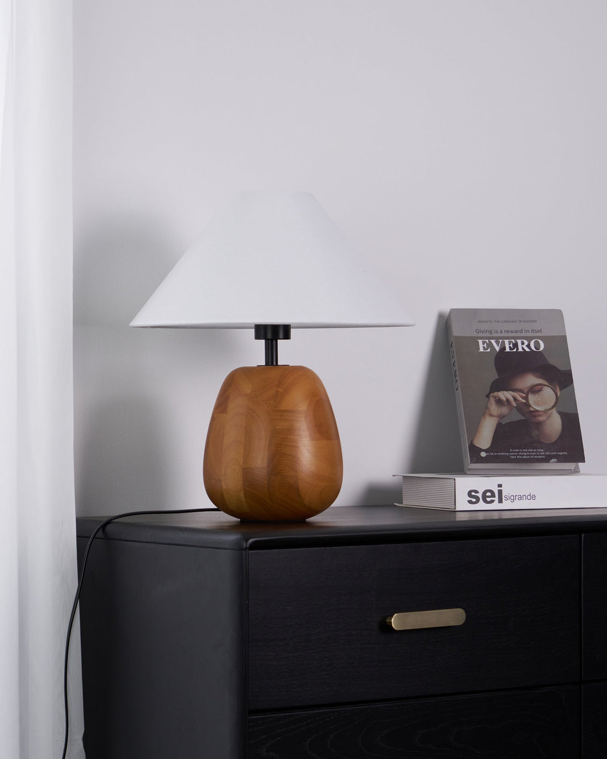 Syloraya lámpara de mesa moderna de madera