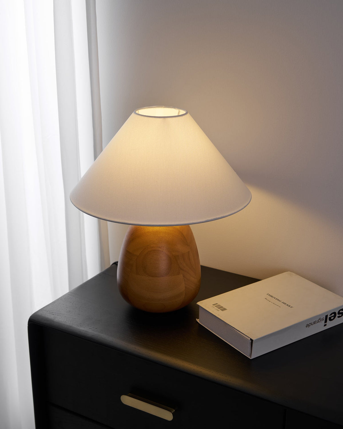 Syloraya lámpara de mesa moderna de madera