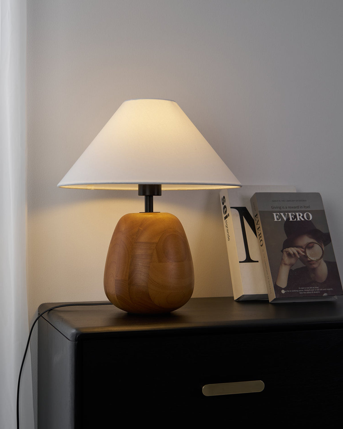 Syloraya lámpara de mesa moderna de madera