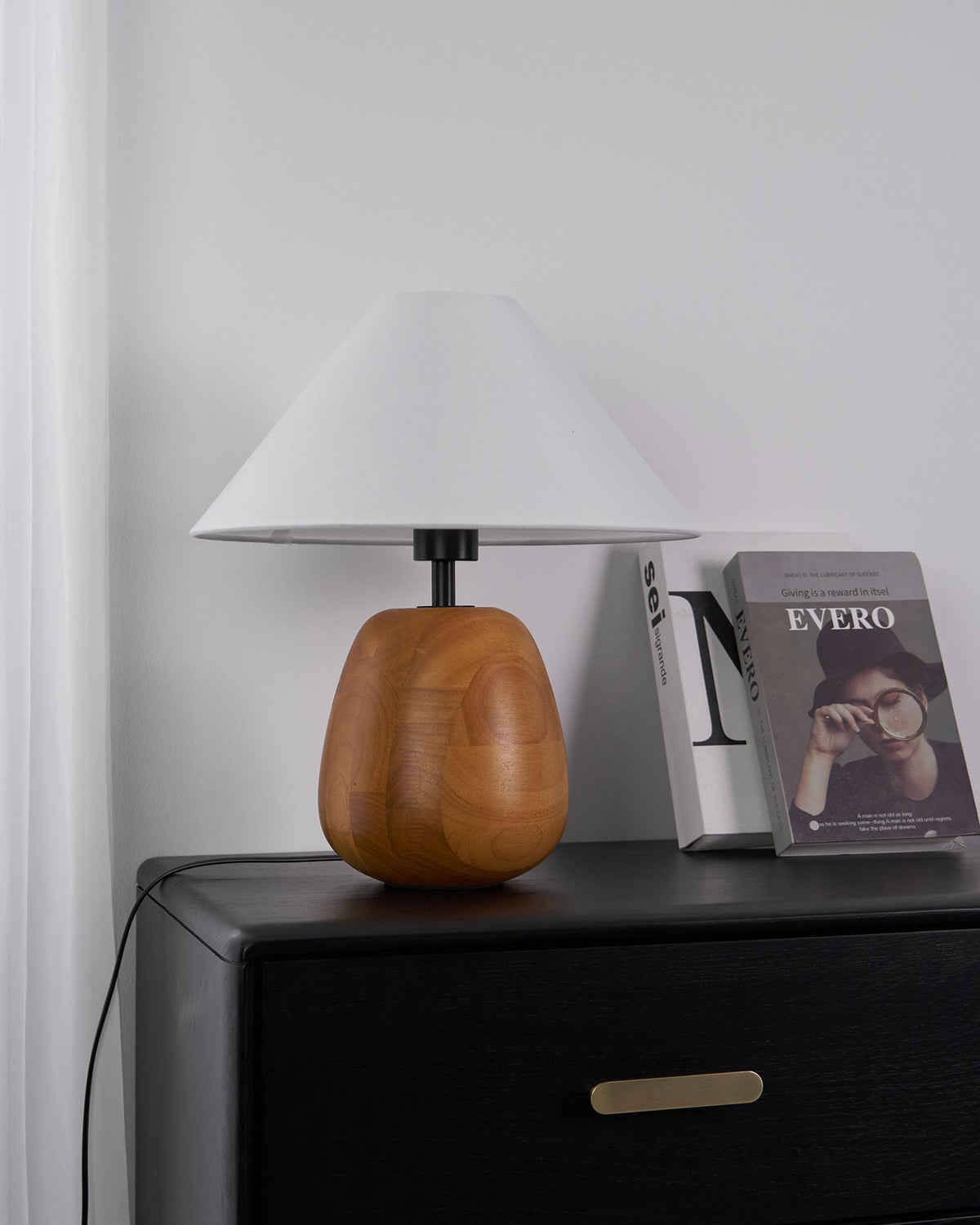 Syloraya lámpara de mesa moderna de madera