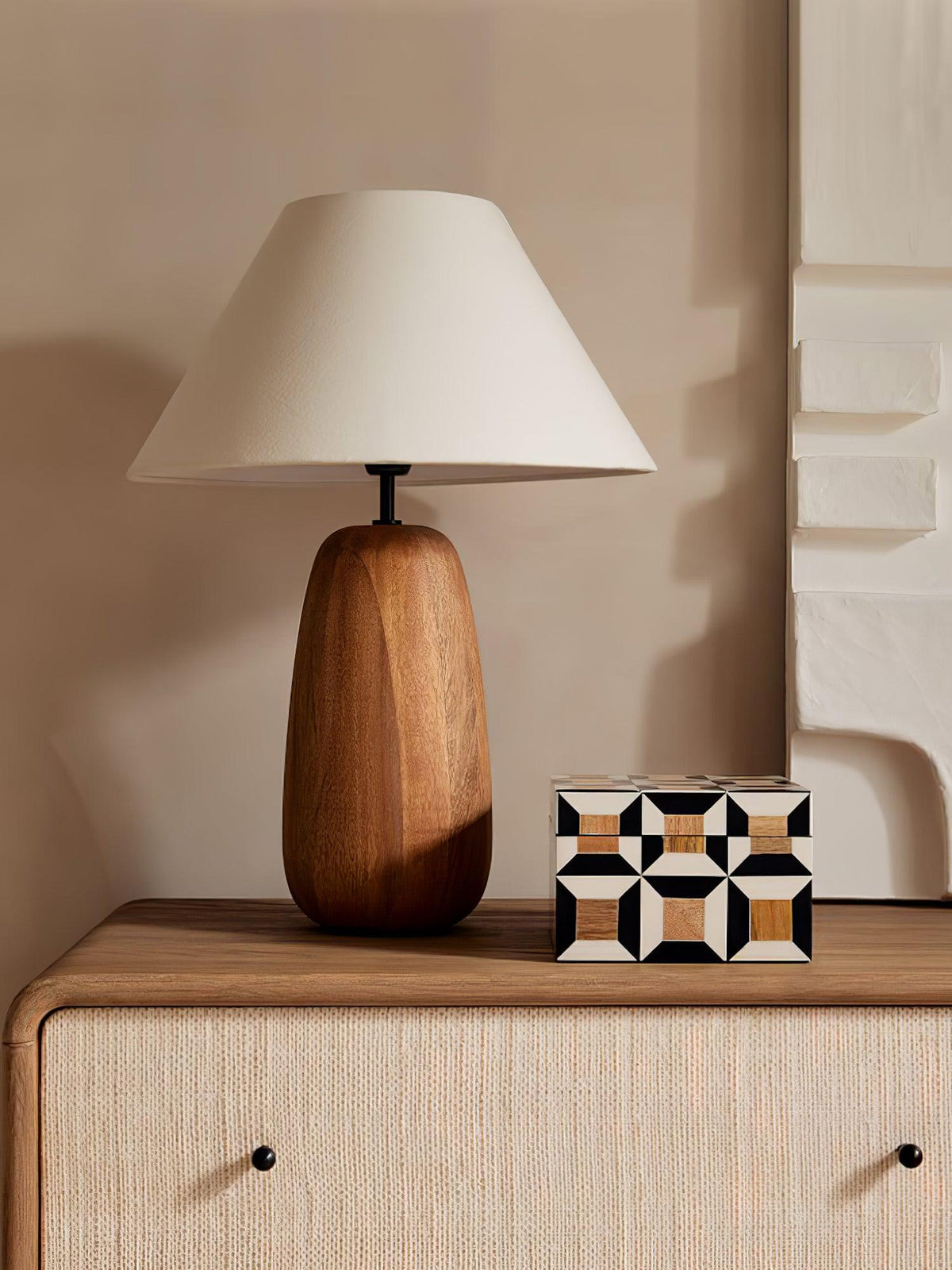 Syloraya lámpara de mesa moderna de madera