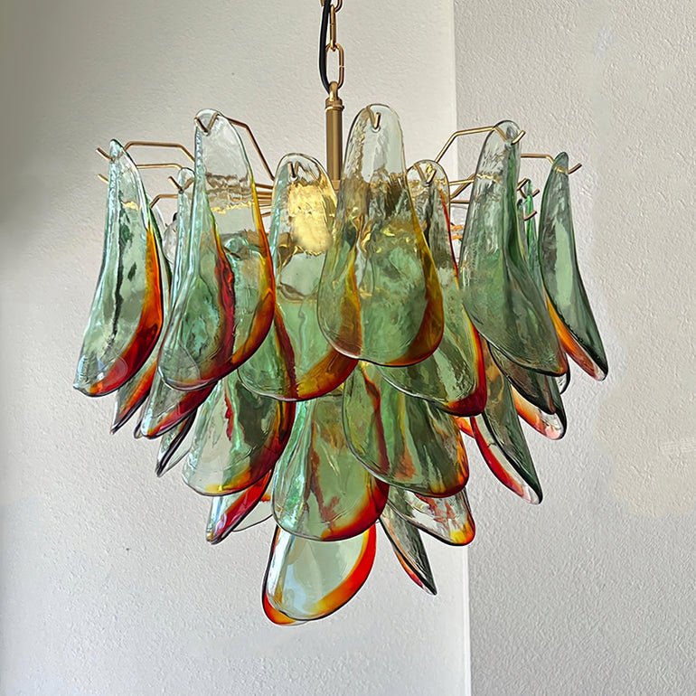 Celoraria lámpara de araña de vidrio de Murano pétalos elegante