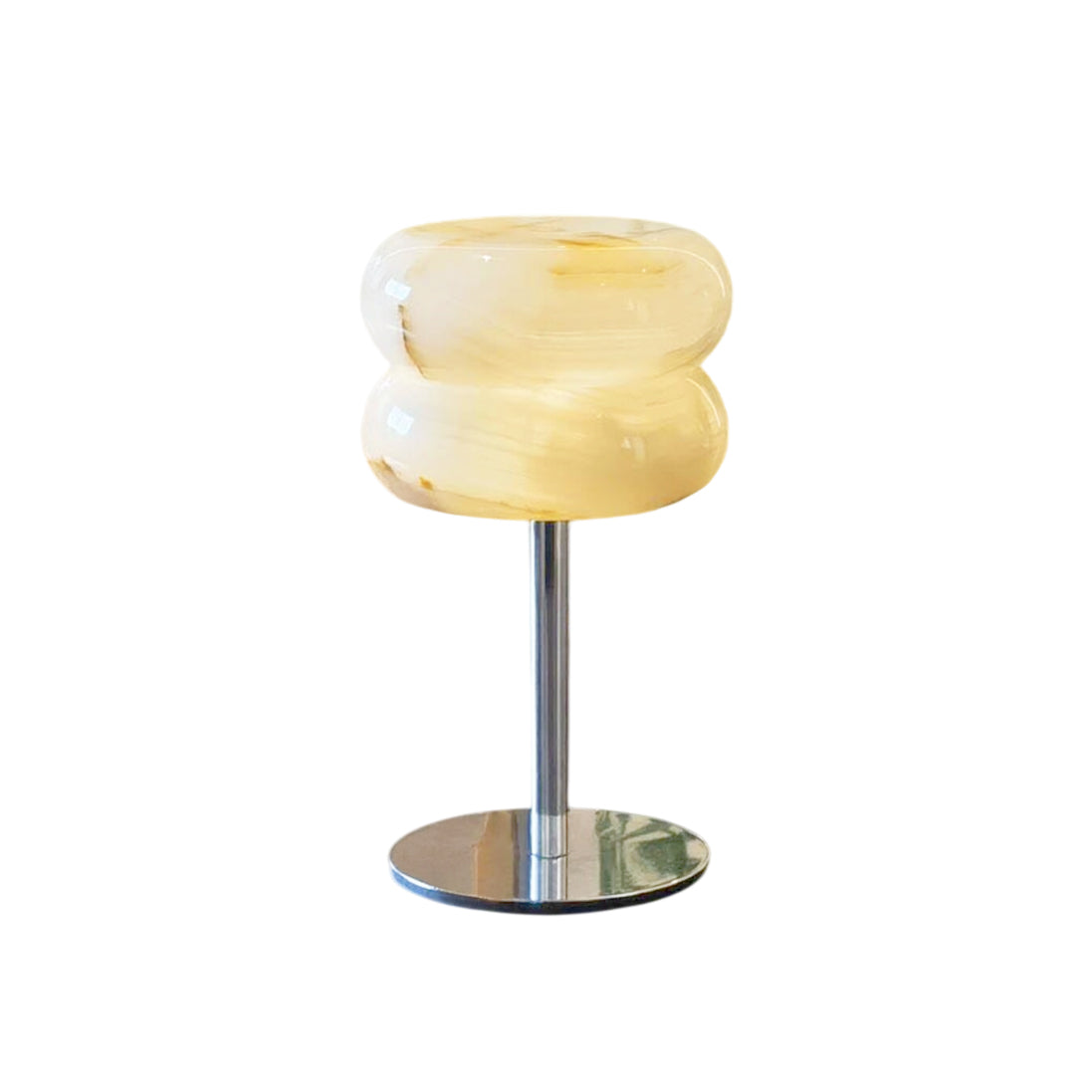 Nivaraine lámpara de mesa de alabastro con forma de dona
