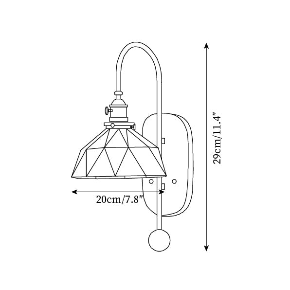 Aplique de pared de metal y vidrio con globo liso y placa trasera de madera