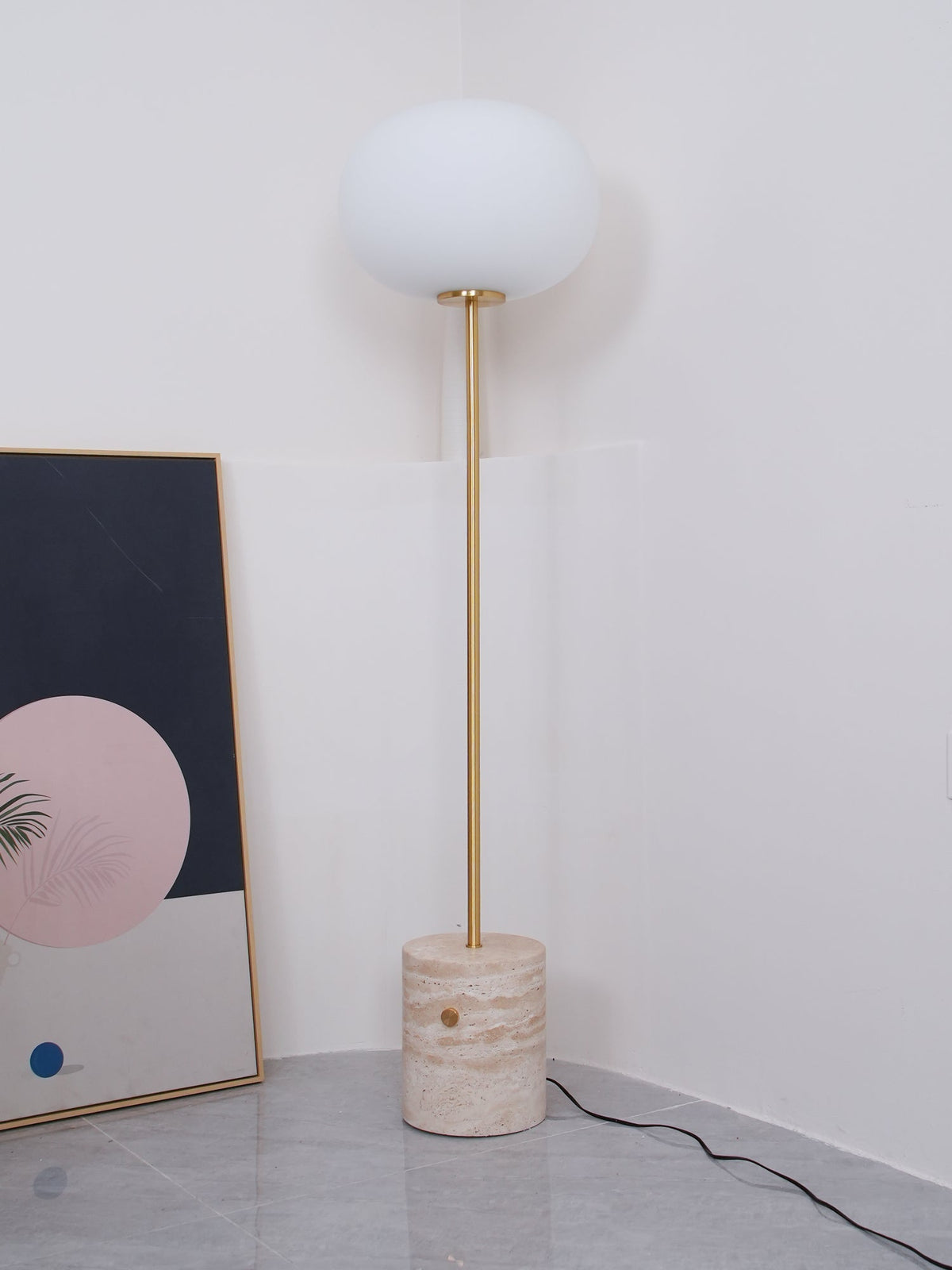 Iloryra Column-Base de travertino lámpara de pie